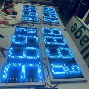 GAS Stations LED Digital Price Signs .GAS Stations- LED Digital Price Signs.LED Gas Station Pump Toppers.LED petrol pump toppers displaying fuel prices and promotional ads at a modern fuel station.led signs .branding and un branding imaging